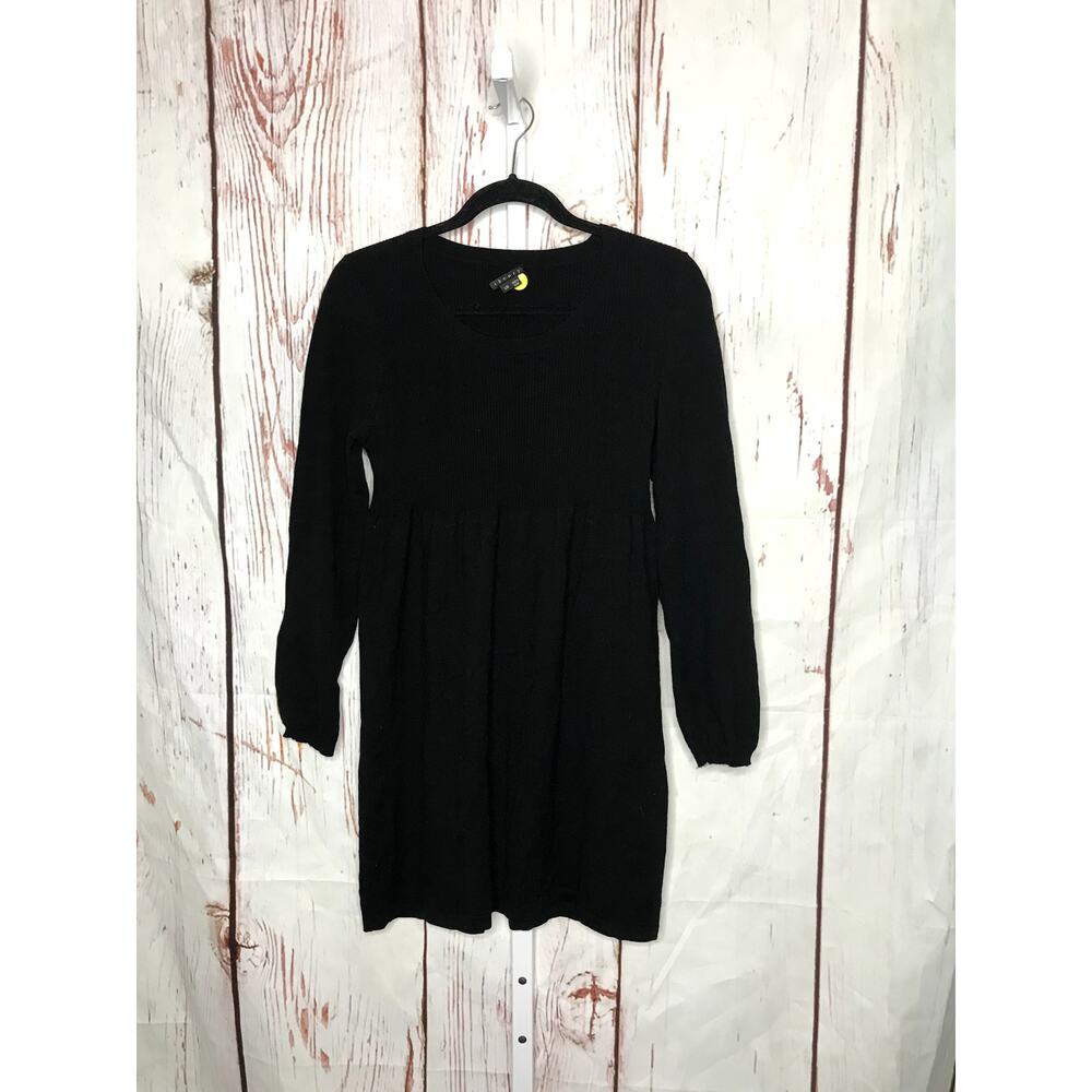 theory wool blend long sleeve knitted mini sweater dress